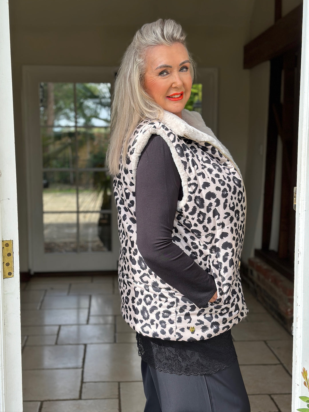Animal Print Reversible Gilet - Malissa J | Leopard