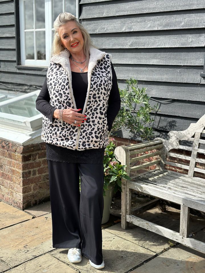 Animal Print Reversible Gilet - Malissa J | Leopard