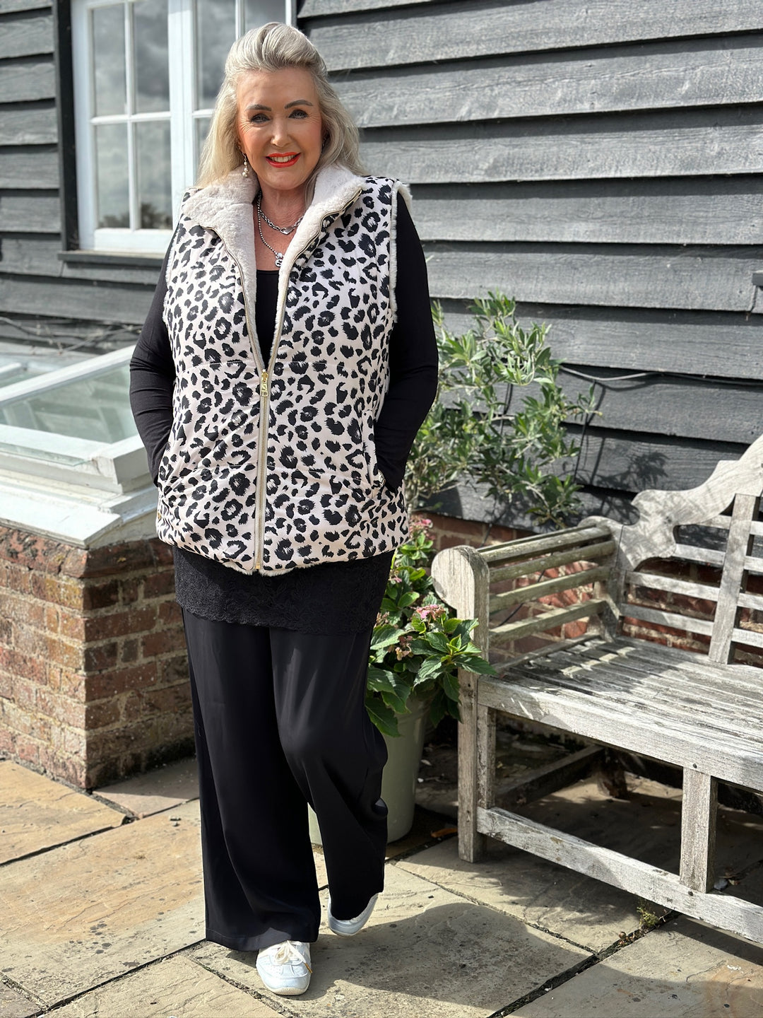 Animal Print Reversible Gilet - Malissa J | Leopard