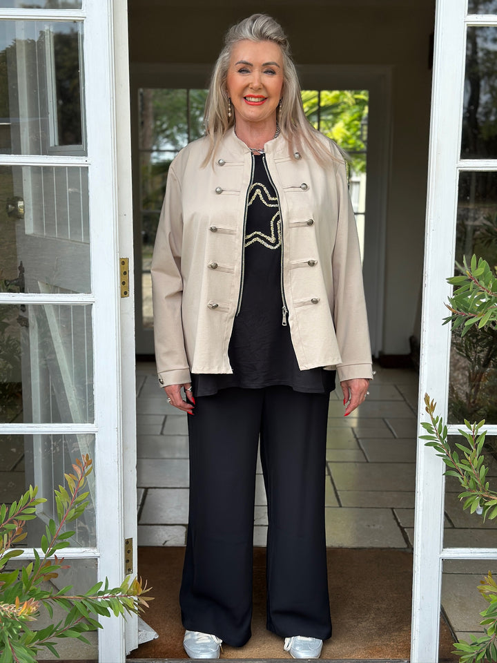 Military Style Lightweight Jacket | Stone