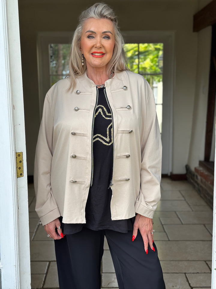 Military Style Lightweight Jacket | Stone
