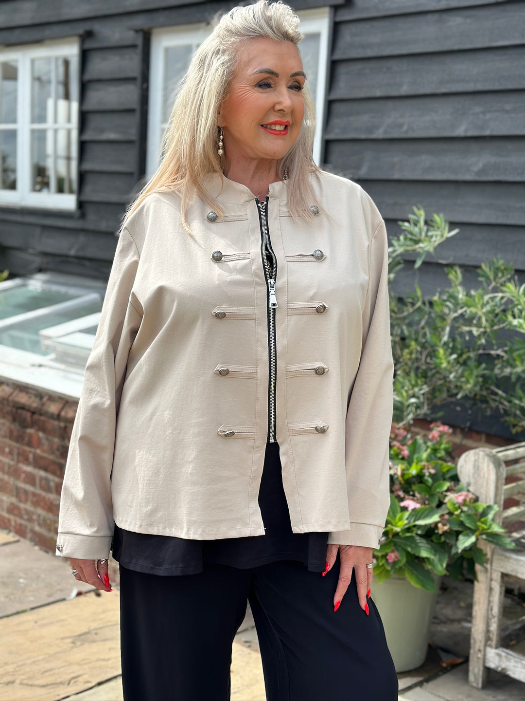 Military Style Lightweight Jacket | Stone