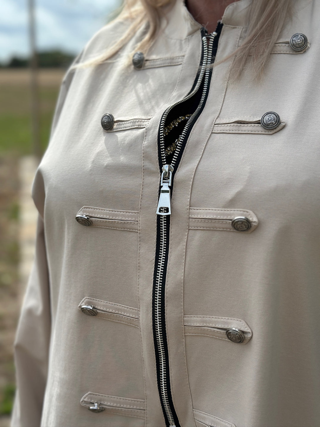 Military Style Lightweight Jacket | Stone