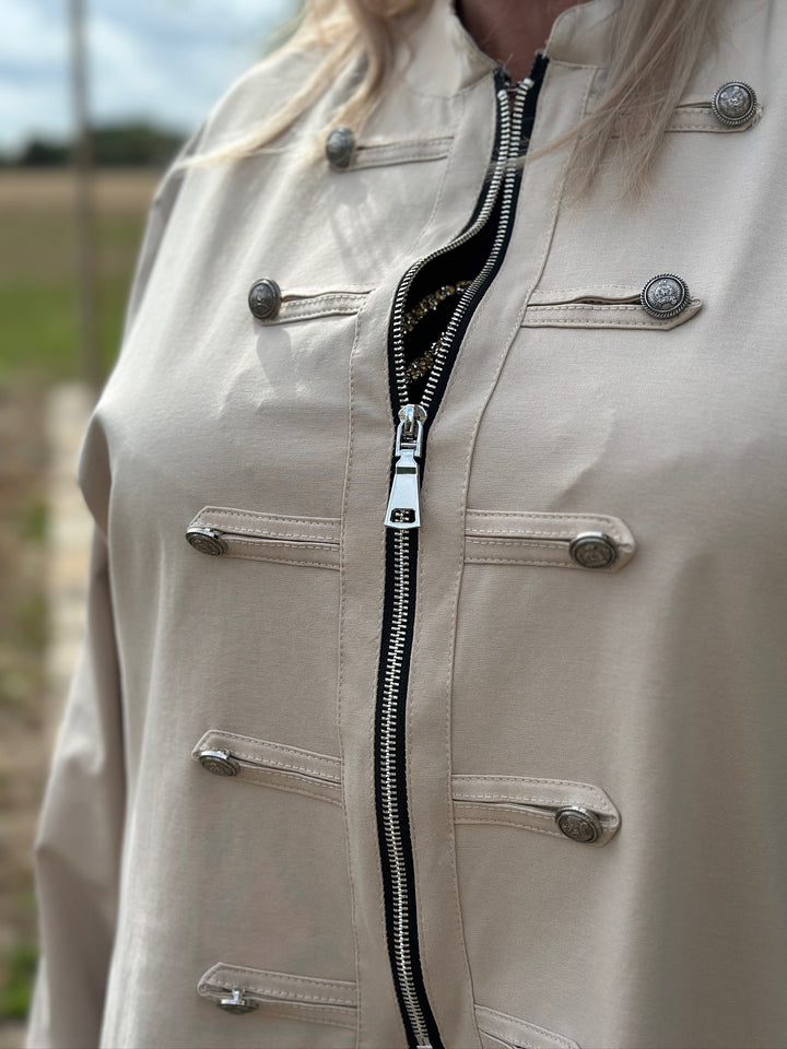 Military Style Lightweight Jacket | Stone