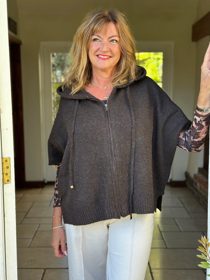 Boxy Knitted Hoodie - Malissa J | Chocolate Brown