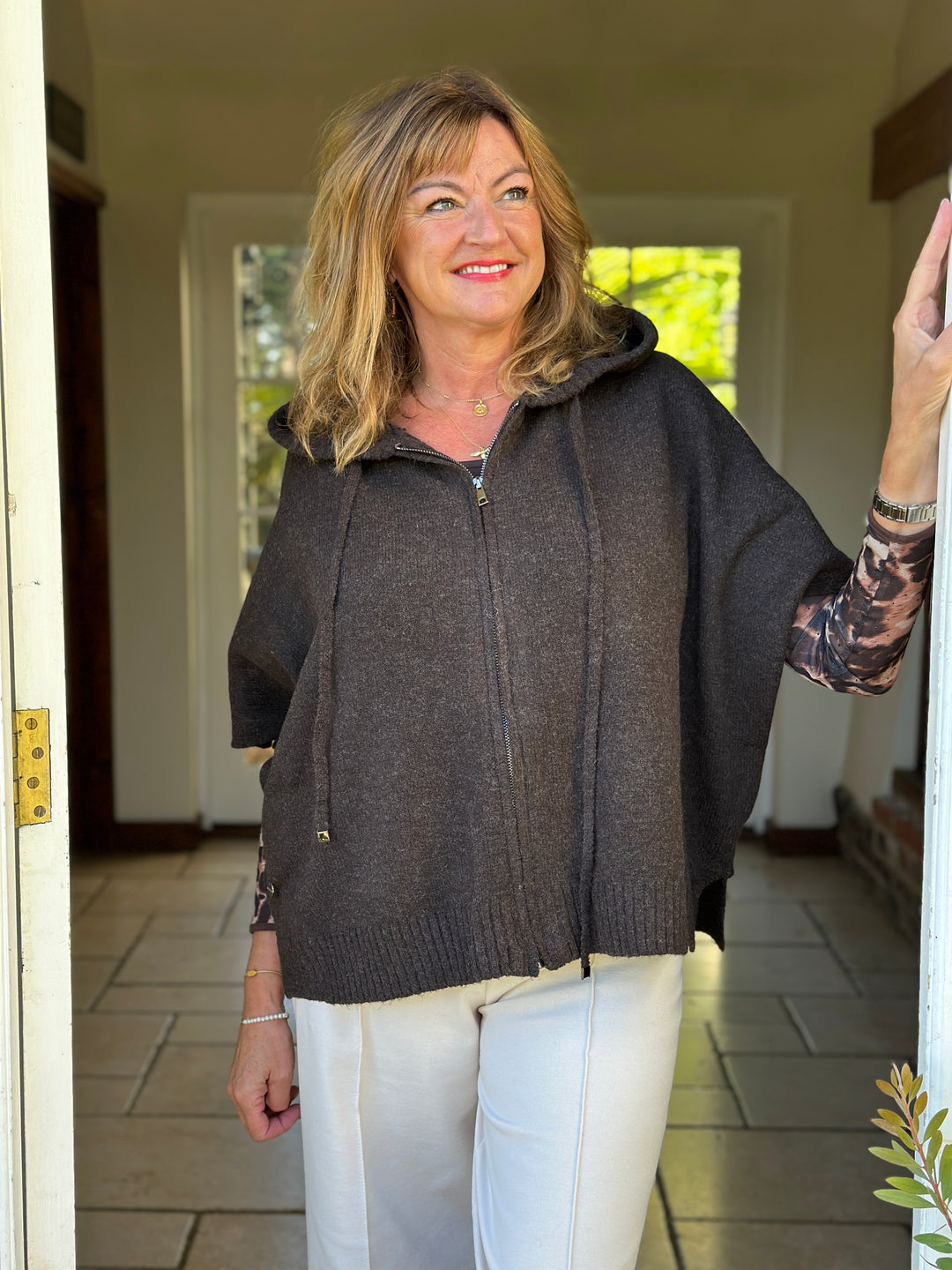 Boxy Knitted Hoodie - Malissa J | Chocolate Brown