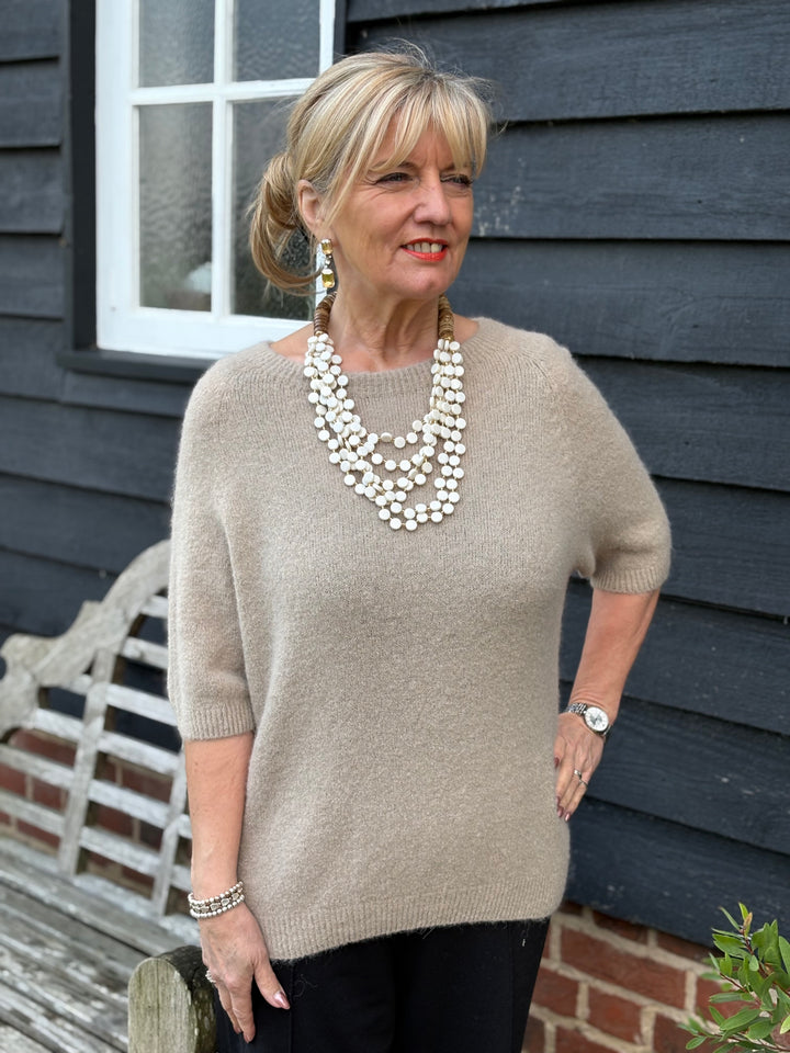 Soft Knit T-Shirt | Camel