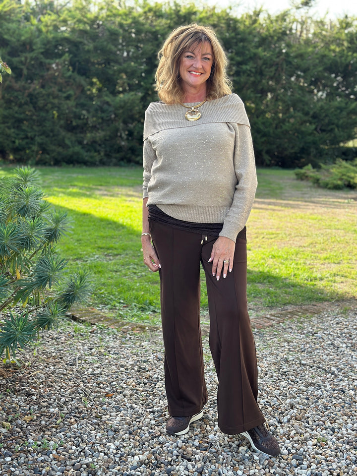Wide Leg Modal Trousers - PINNS - 789T | Chocolate
