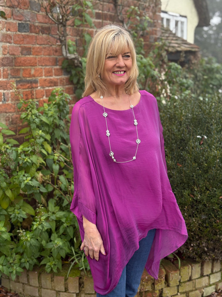 Mia Silk Blouse | Magenta