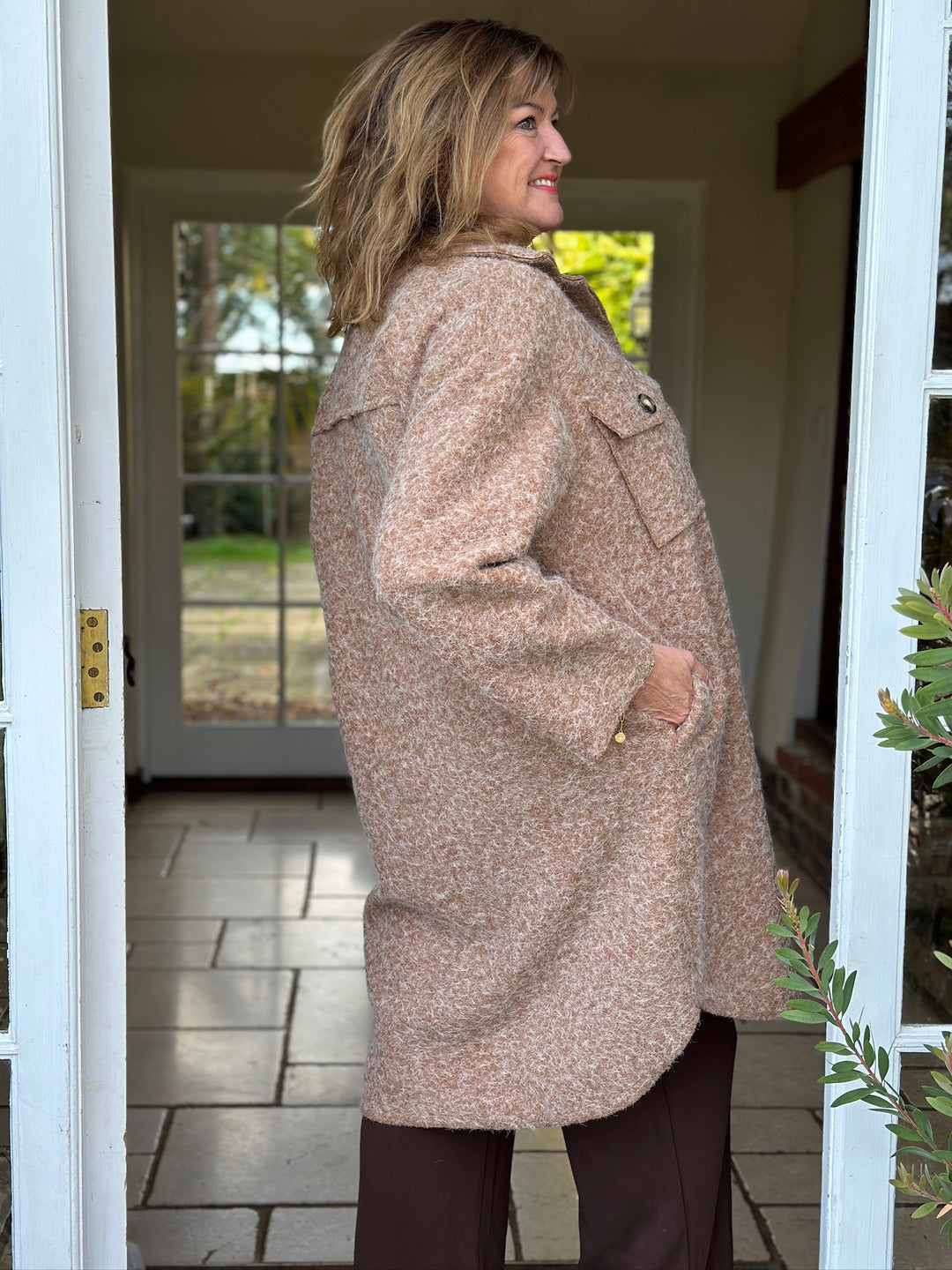 Bronte Brushed Shacket | Camel