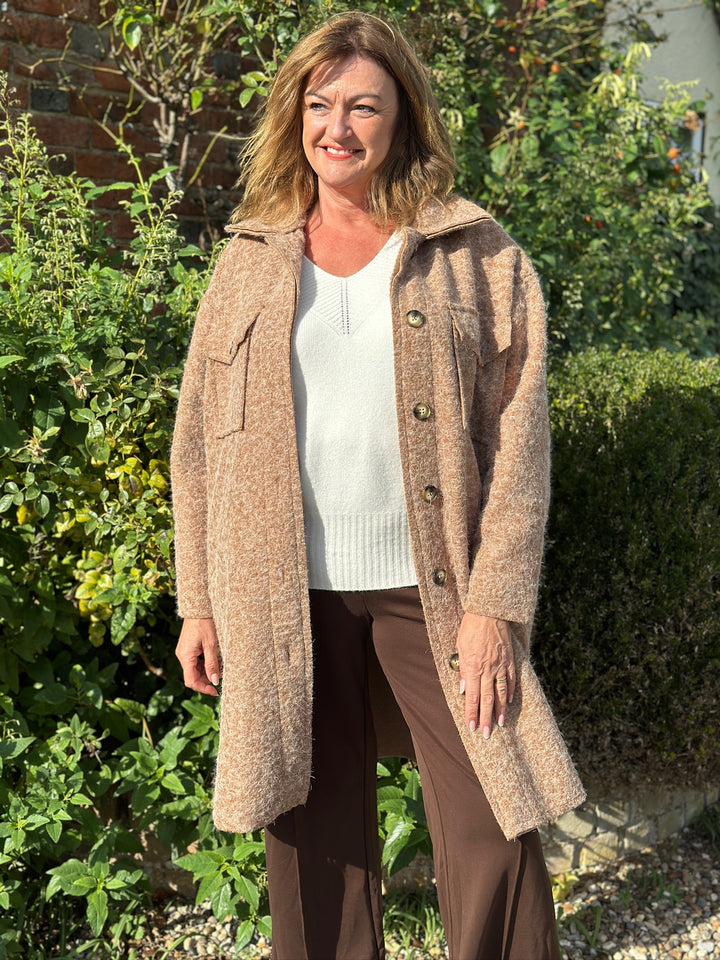 Bronte Brushed Shacket | Camel