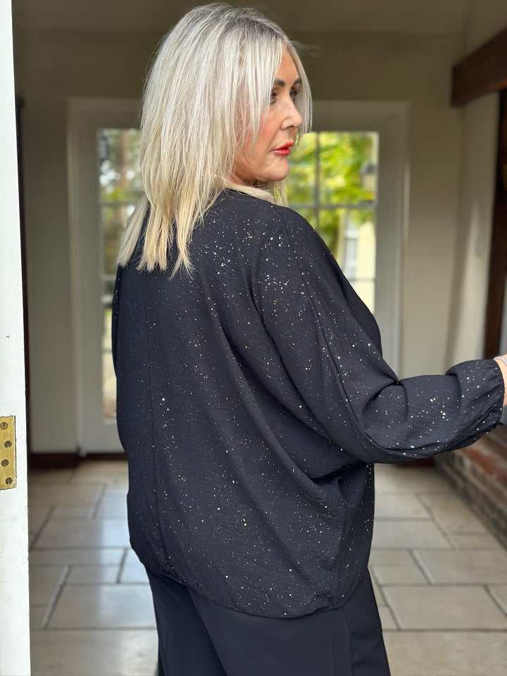 Sparkle Batwing Top | Black
