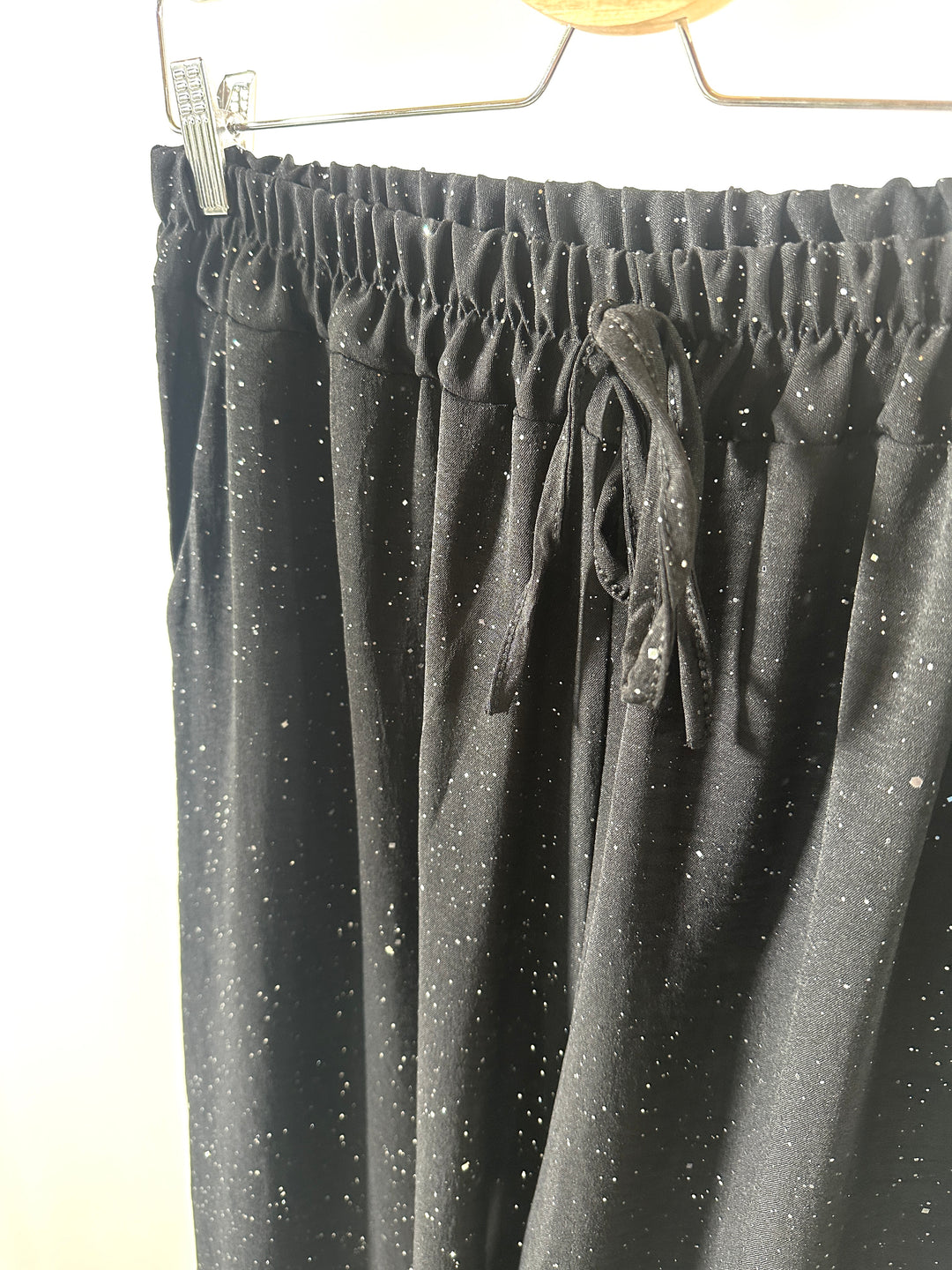 Sparkle Wide Leg Trousers | Black
