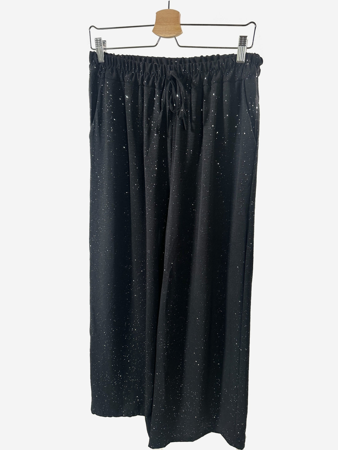 Sparkle Wide Leg Trousers | Black