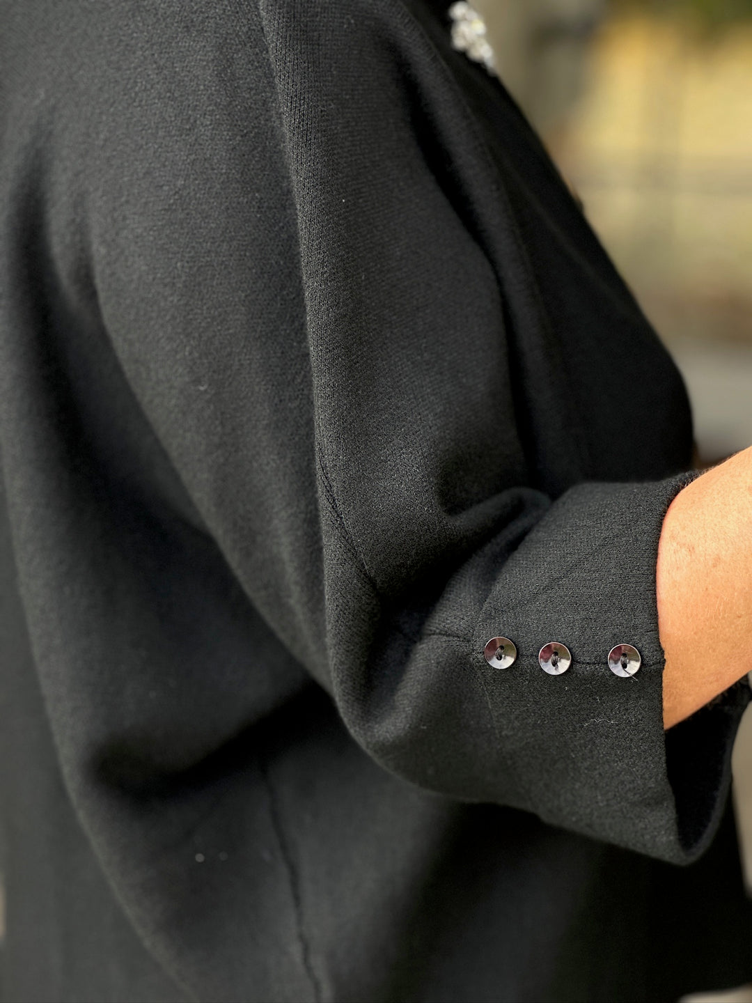 Petite Jewel Brooch Top | Black