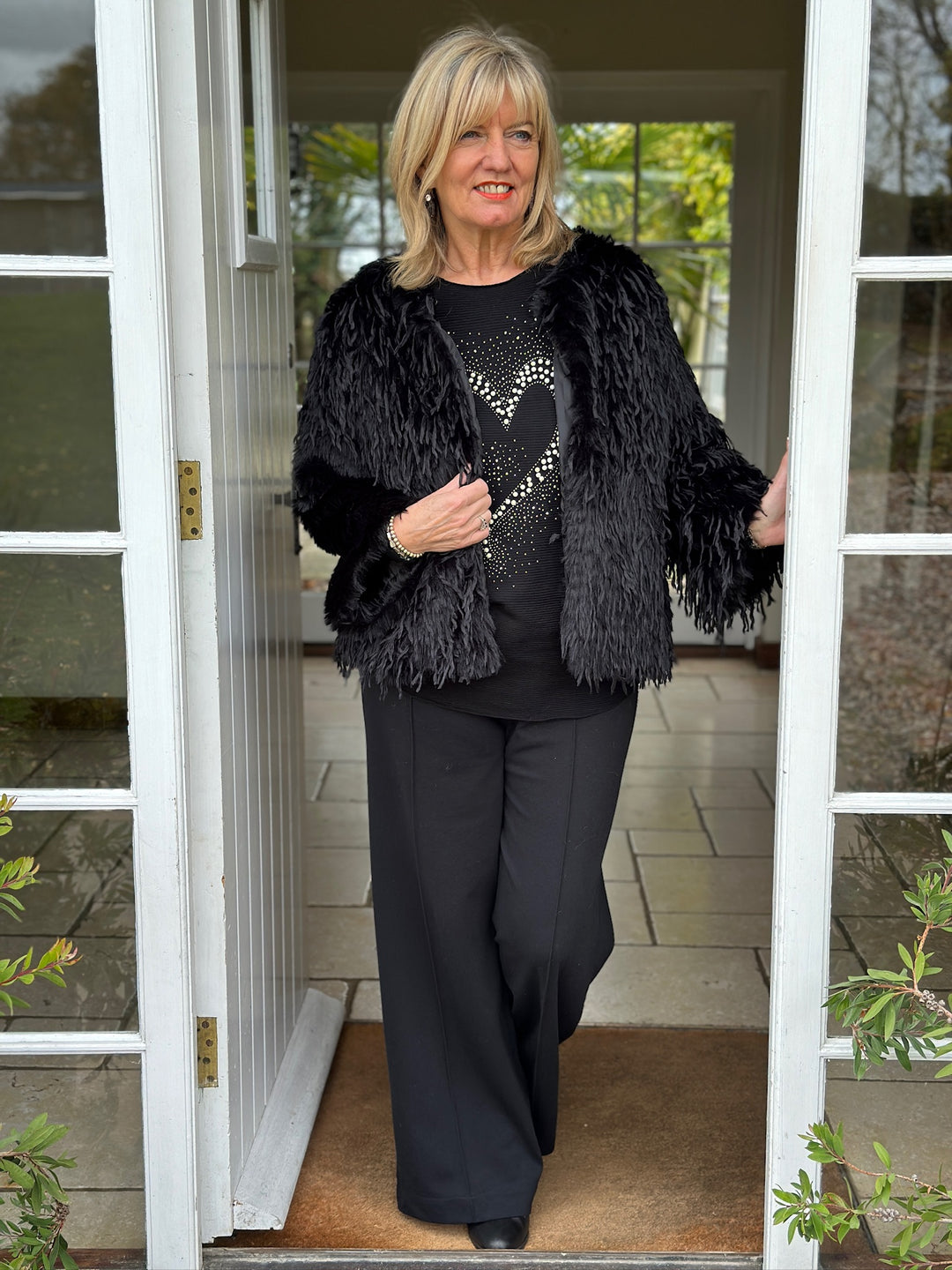 Glam Textured Jacket | Black