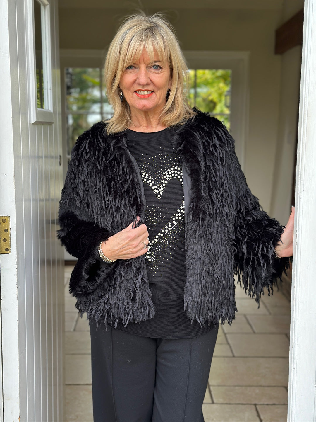 Glam Textured Jacket | Black