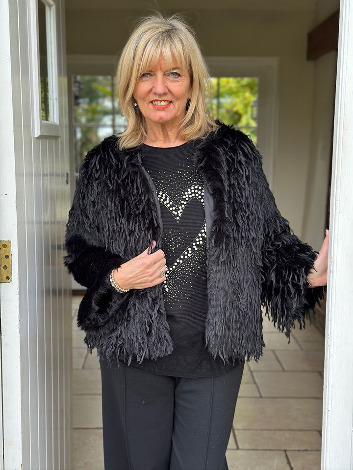 Glam Textured Jacket | Black