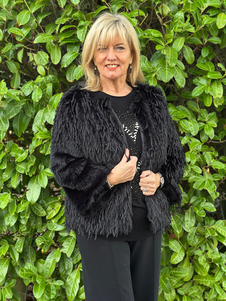 Glam Textured Jacket | Black