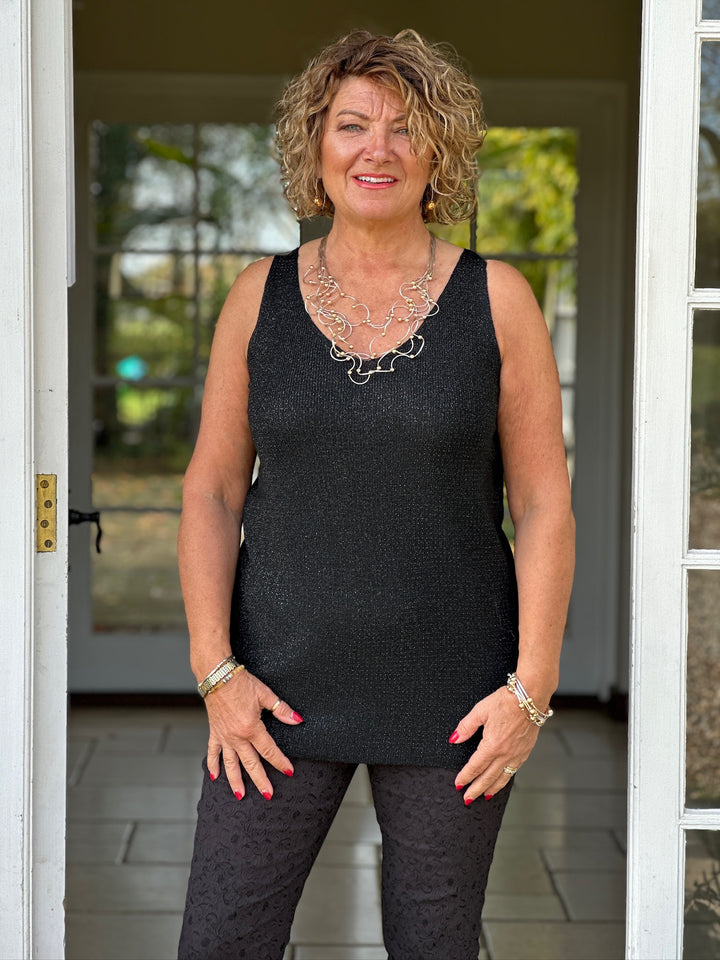 Sparkle Soft Knit Vest - Malissa J | Black