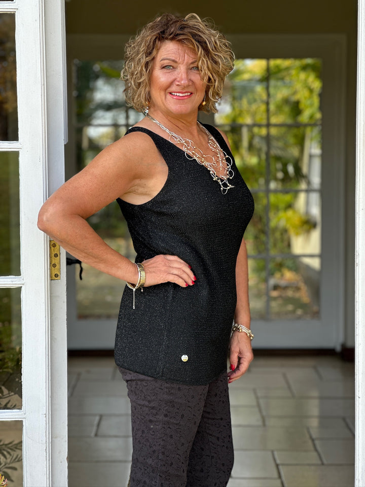 Sparkle Soft Knit Vest - Malissa J | Black