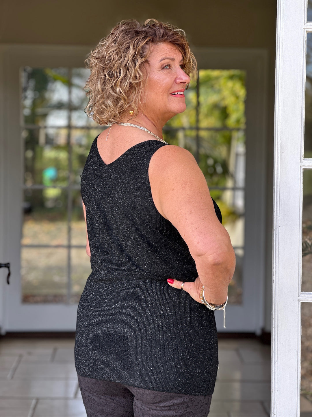 Sparkle Soft Knit Vest - Malissa J | Black