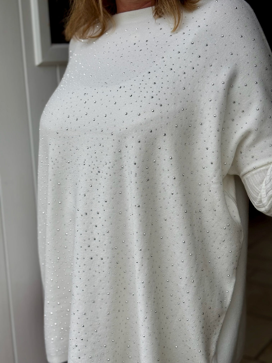 Diamante Knit Jumper | Ivory