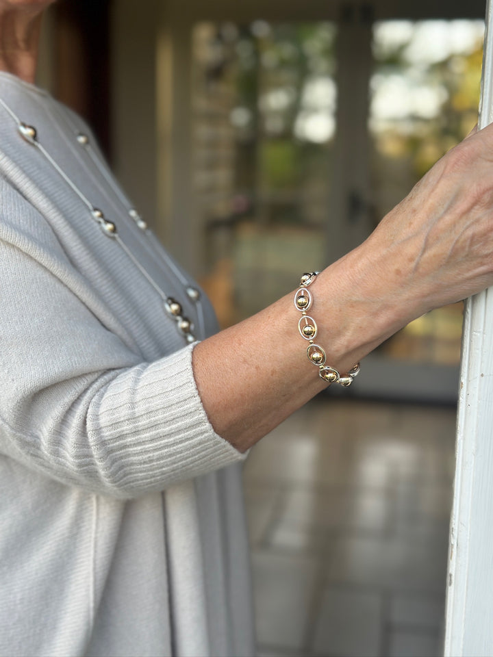 Orbit Bead Bracelet | Silver & Rose Gold