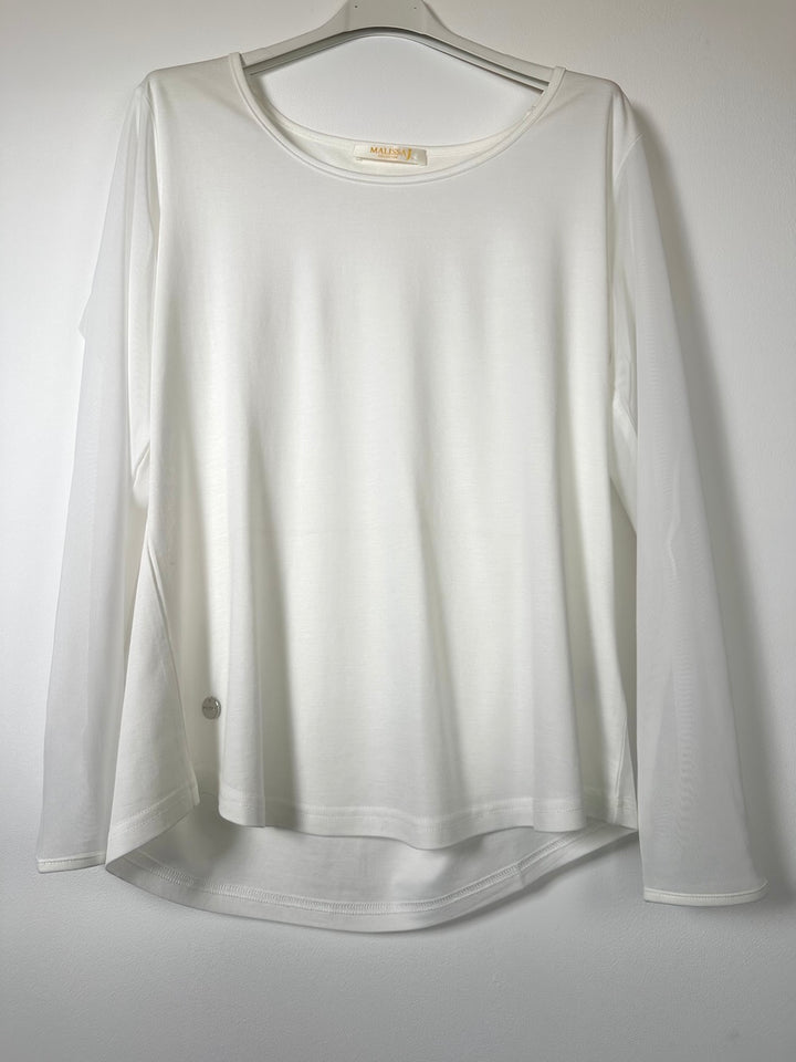 Sheer Long Sleeve Top - Malissa J | White