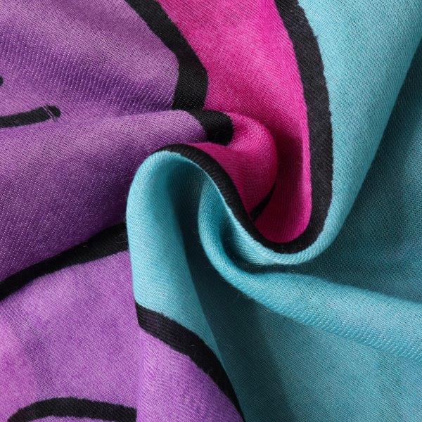 Large Flower Scarf | Cyan