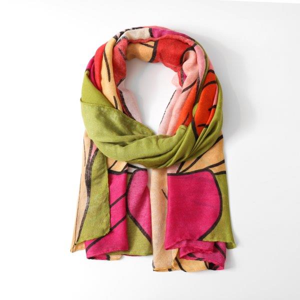 Large Flower Scarf | Lime