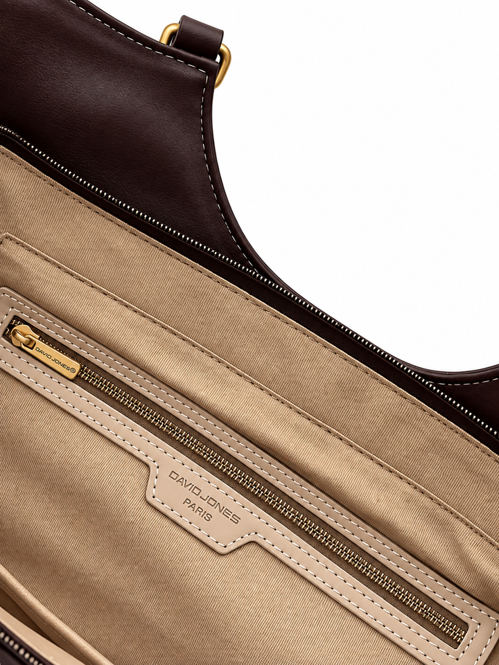 David Jones Woven Shoulder Bag | Chocolate