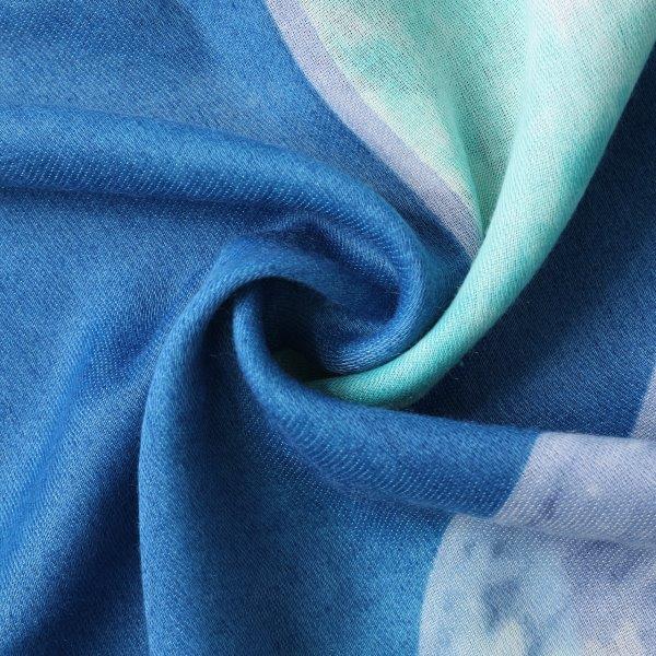 Large Leaves Scarf | Multi Blue