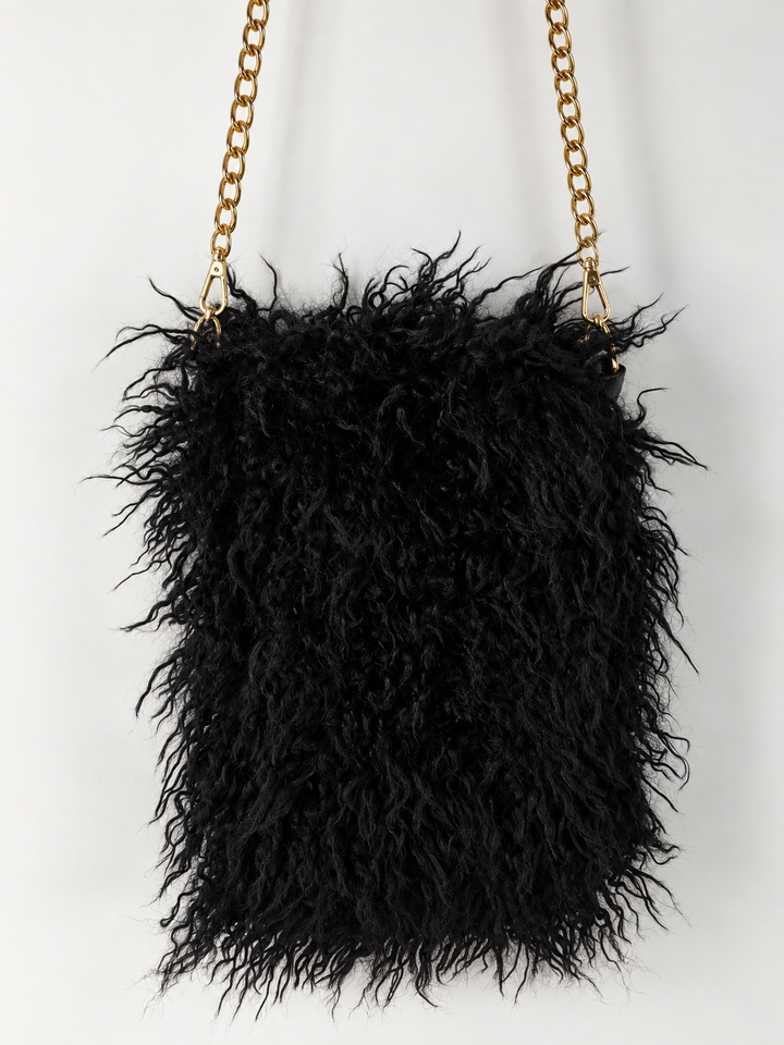 Shaggy Faux Fur Crossbody Bag - Malissa J | Black