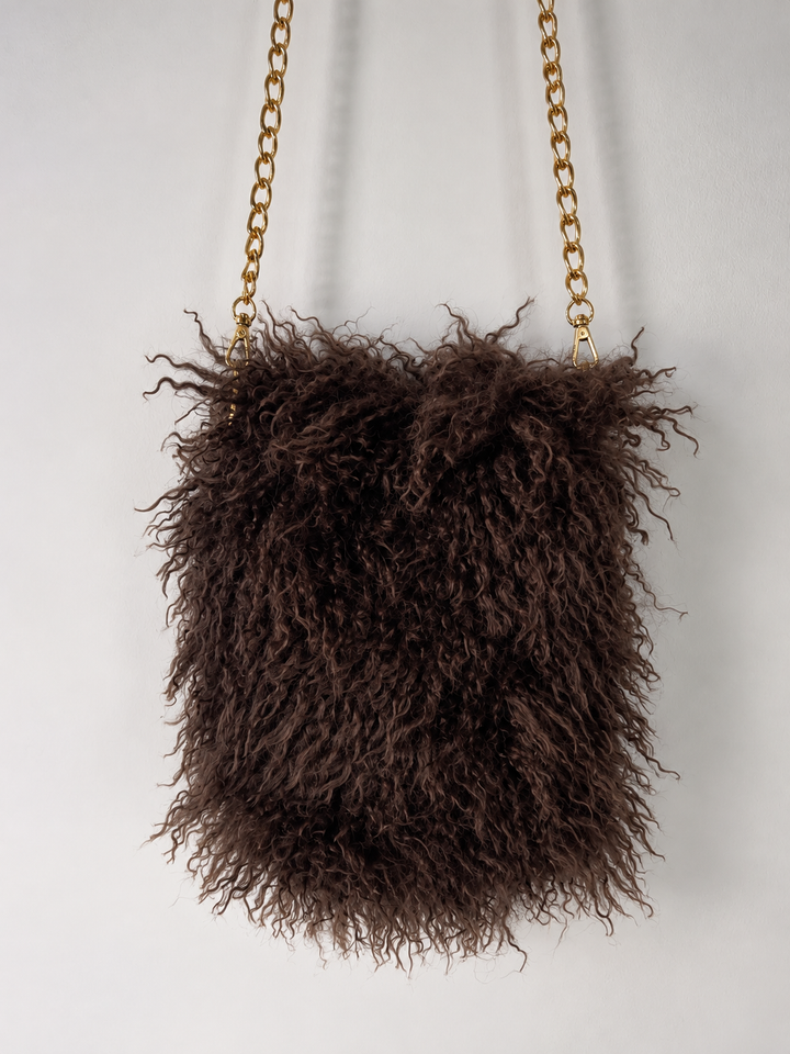 Shaggy Faux Fur Crossbody Bag - Malissa J | Brown