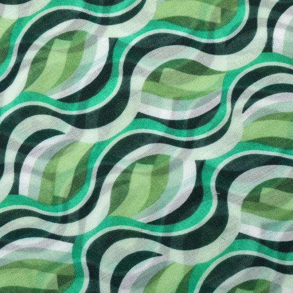 Summer Print With Tassels Scarf | Green