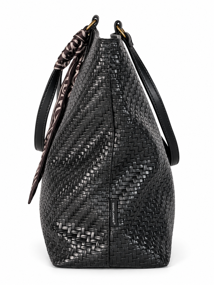 David Jones Woven Shoulder Bag | Black