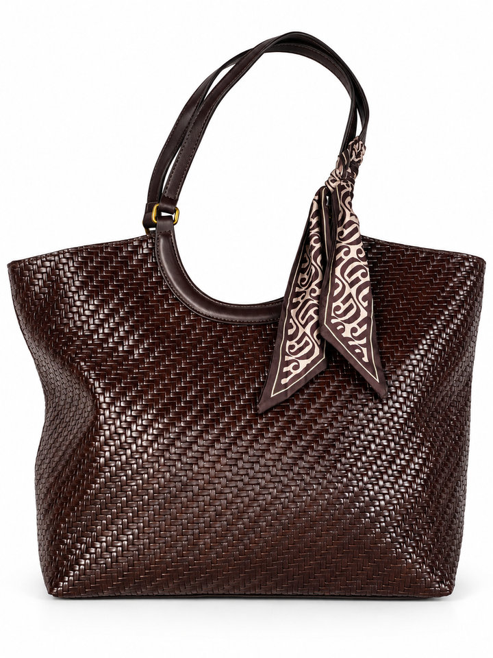 David Jones Woven Shoulder Bag | Chocolate