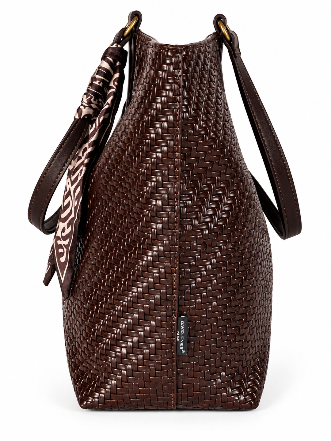 David Jones Woven Shoulder Bag | Chocolate