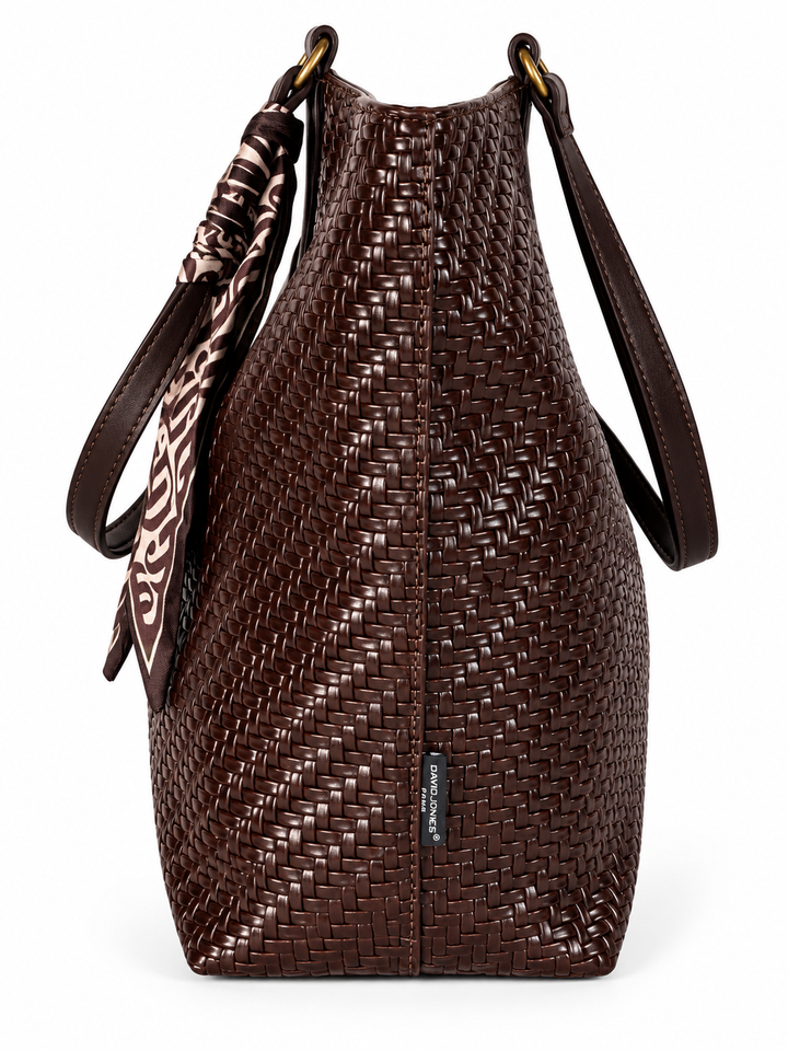 David Jones Woven Shoulder Bag | Chocolate