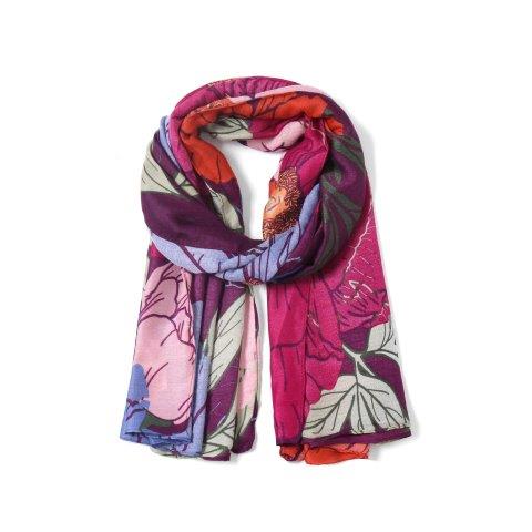 Peonies Scarf | Maroon