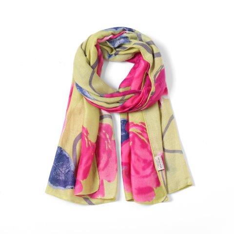 Roses Scarf | Lime Yellow