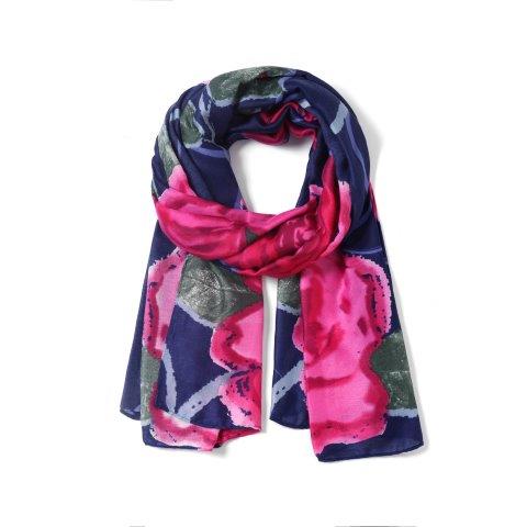 Roses Scarf | Navy