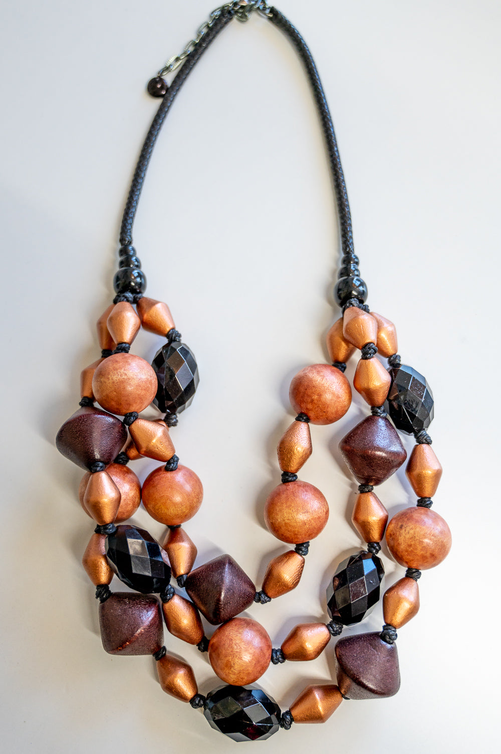 Chunky Copper Beaded Layered Necklace