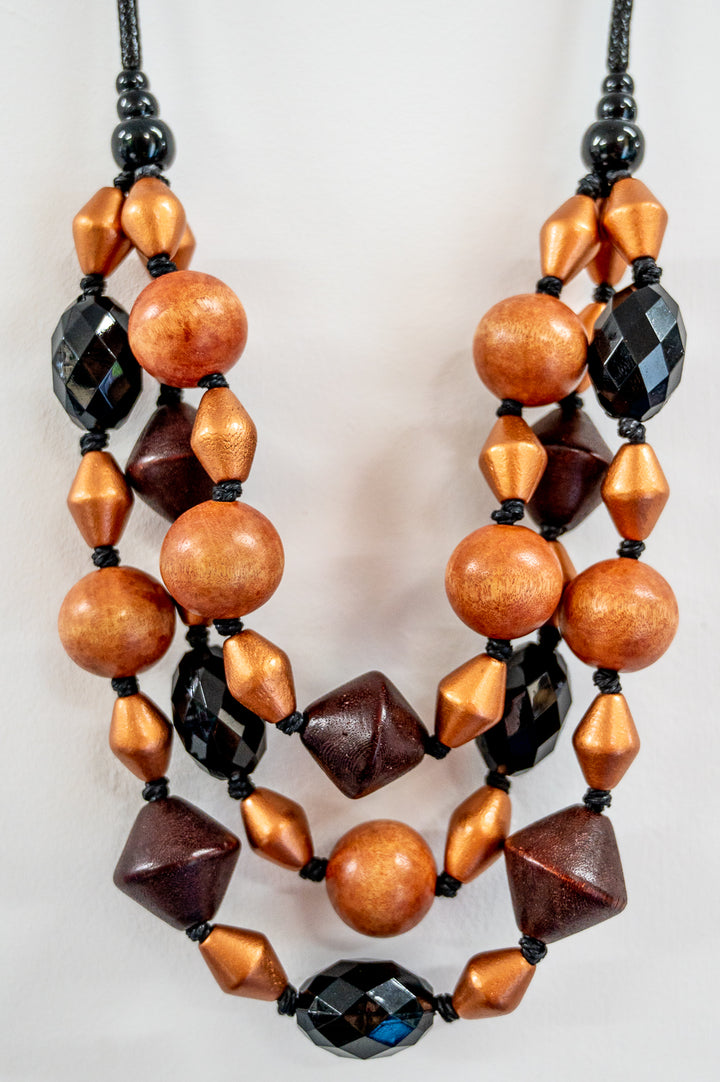Chunky Copper Beaded Layered Necklace