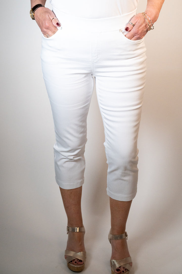 Anna Montana Jump In Capri Jeans (1016) - White