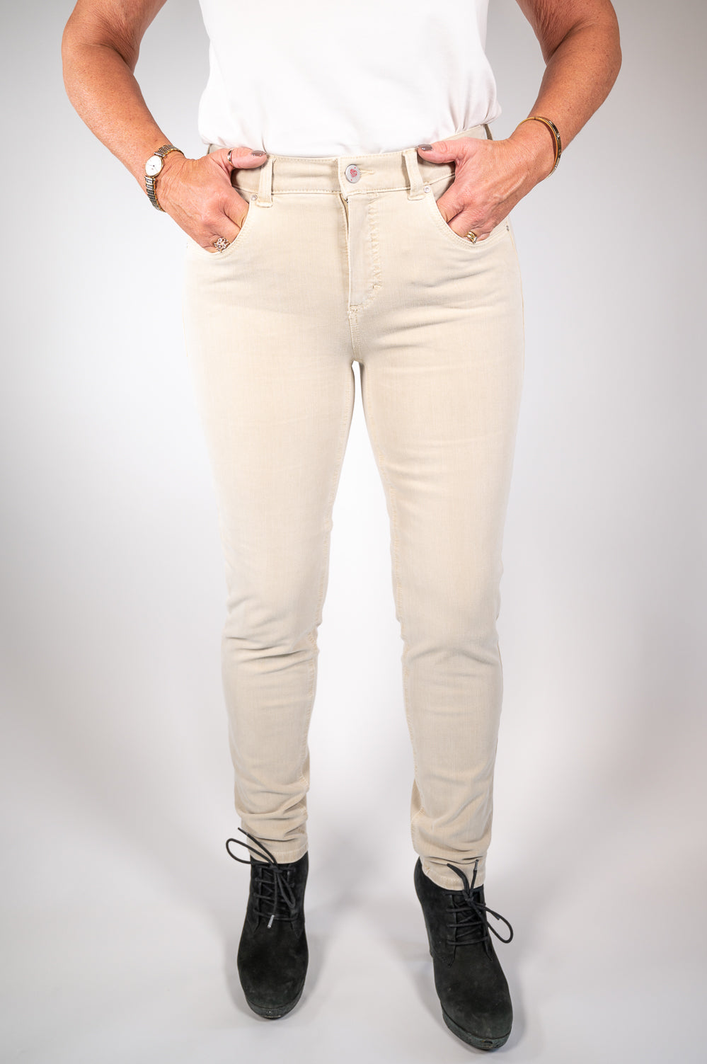 Anna Montana Skinny Jeans - Beige 5052