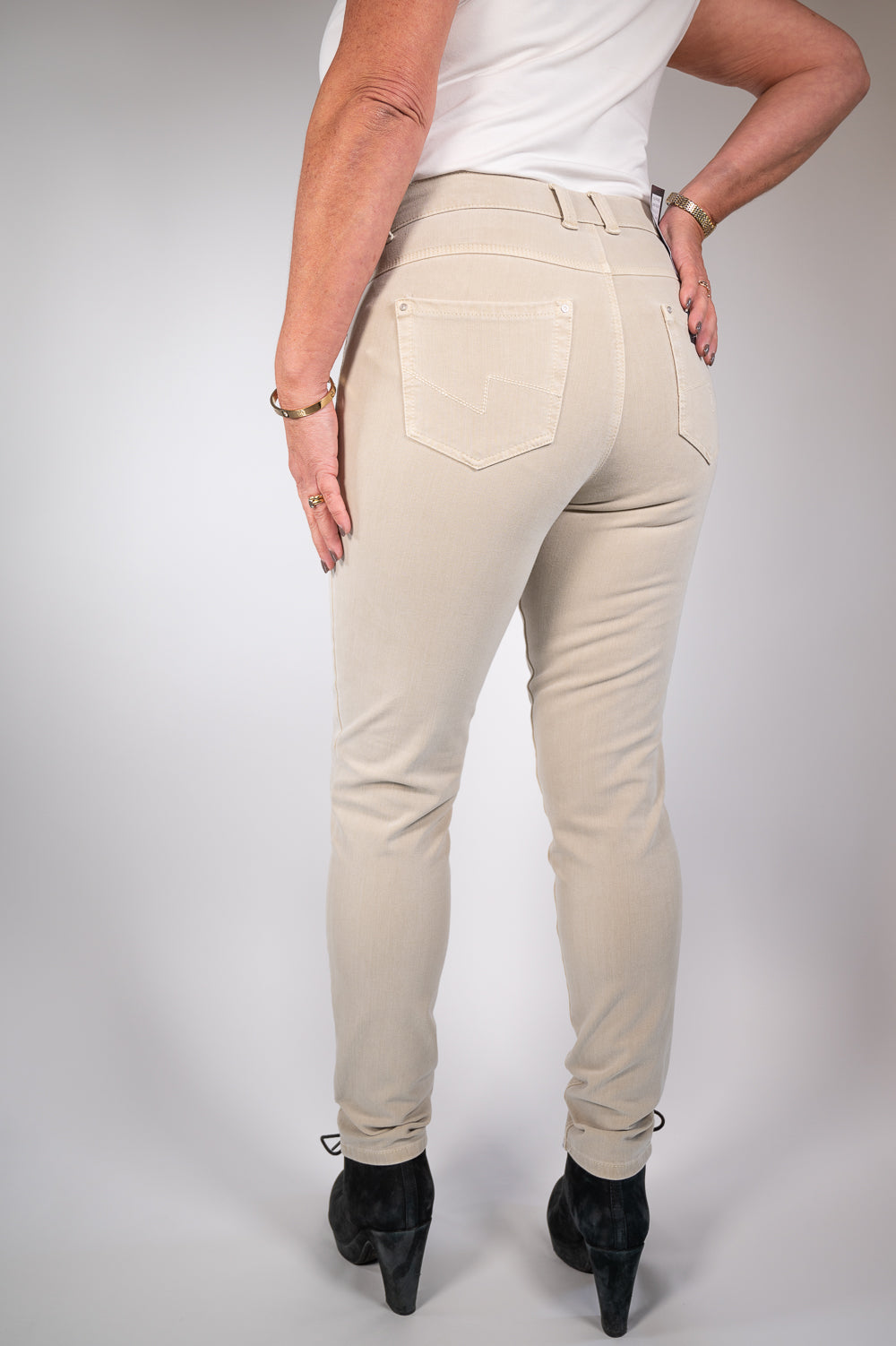 Beige high sales waisted skinny jeans