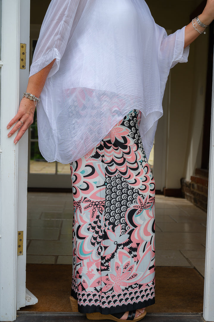 Pink Abstract Wide Leg Trousers - Malissa J