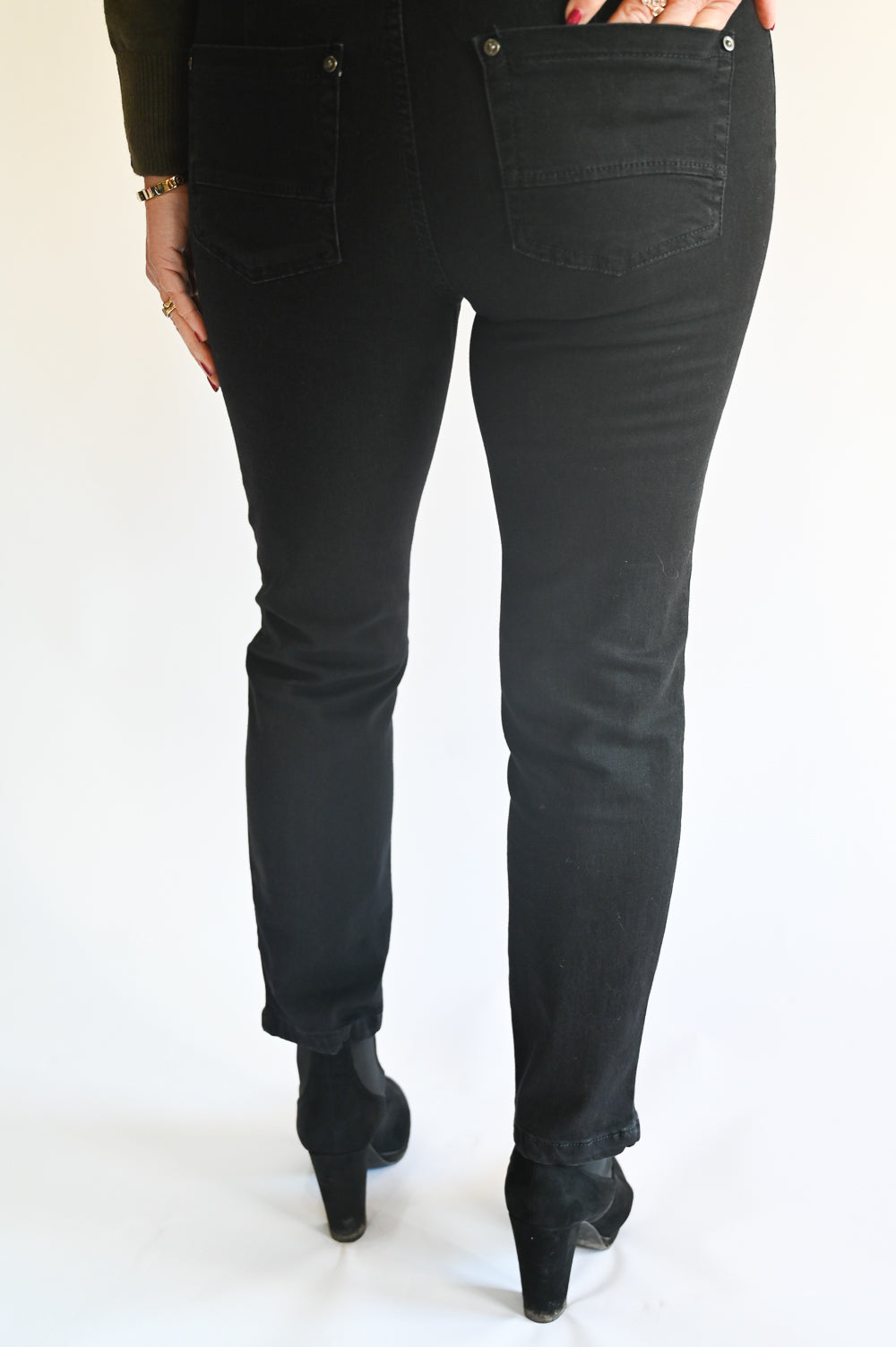 Anna Montana Zip Detail Angelika Ankle Grazer Jeans (1339) - Black